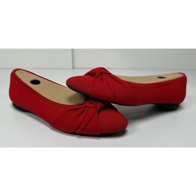 VIVAIA Women's Bibi Almond-Toe Knotted Flats Ruby Red Size 35.5 NEW #026SB