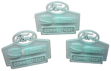 3 Ford Badge Clips Mustang Falcon Lincoln Continental Vintage Dealer Worlds Fair