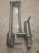 Brushed Nickel Kitchen Pot filler for over stove. Single-Hole wall mount, Swivel