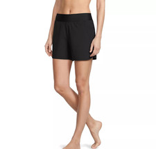 Land's End SunShade 5" Quick Dry Panty Lined Swim Board Shorts Modest Black 14