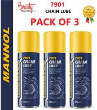 MANNOL 7901 Motorcycle Chain Lube Fully Synthetic White Grease Spray 200ML X 3