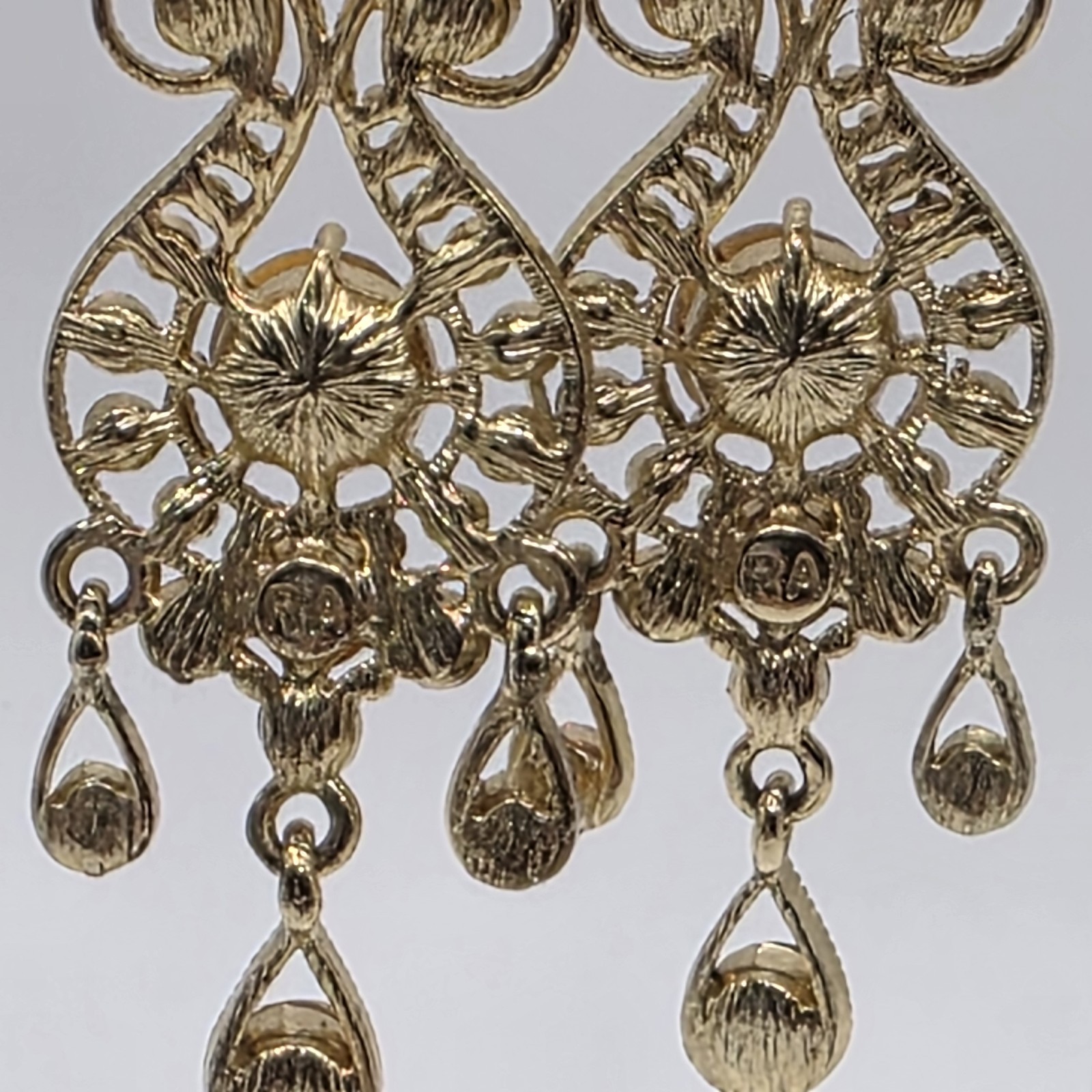 Robert Allison Earrings Dangle Drop Rhinestones A… - image 5