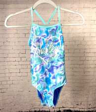 Hurley Swimsuit One-Piece Size 7/8 Girl's Blue New With Tags 26 