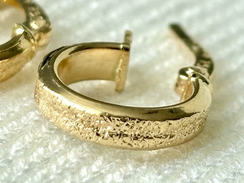 18k solid real gold Hoop earrings - Picture 4 of 8