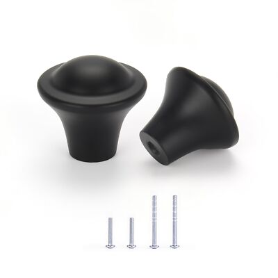 Cabinet Knobs Kitchen Matte Black Modern Drawer Handles Single Hole Pack of 1...
