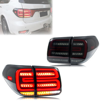 LED Tail Lights for Nissan Armada 2017-2020 Sequential Black Rear Lamps Assembly