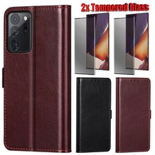 For Samsung Galaxy Note20 Ultra 5G Leather Case Cover / Privacy Screen Protector