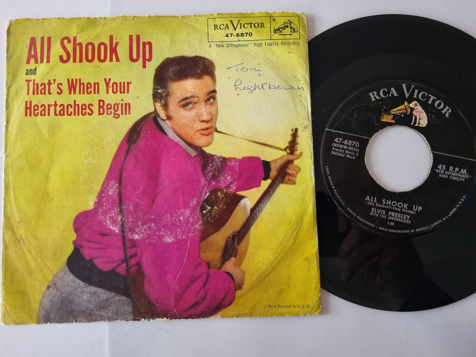 7"" Single Elvis Presley - All shook up Vinyl US