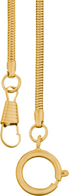 Eichmüller Taschenuhrkette 3mm TNG beschichtete Schlangenkette mit Karabiner