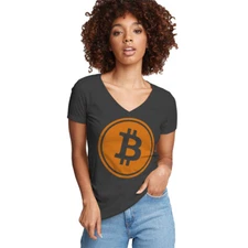 Bitcoin womens vneck t-shirt