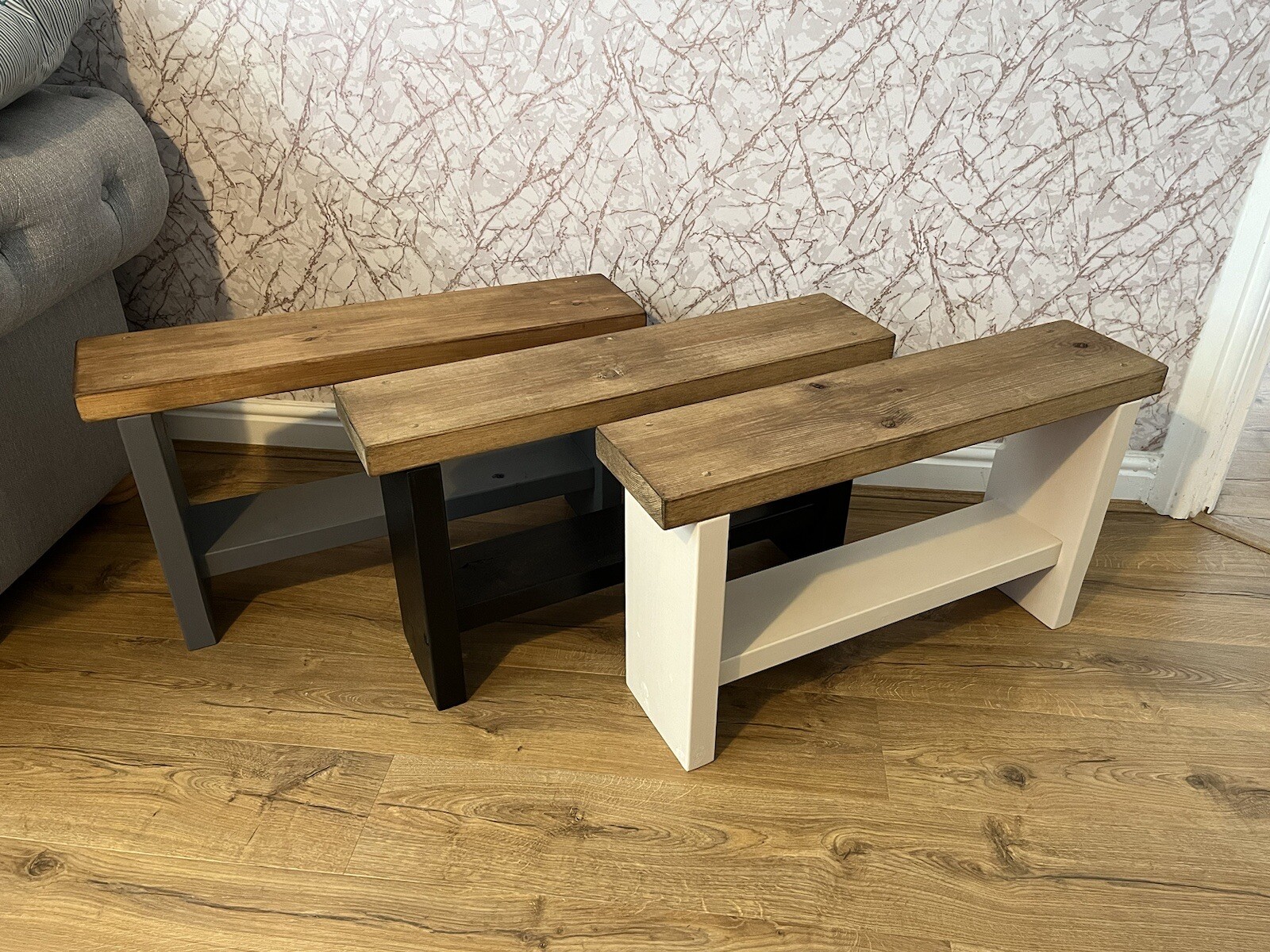 Chunky Handcrafted Solid Wooden Bench Seat