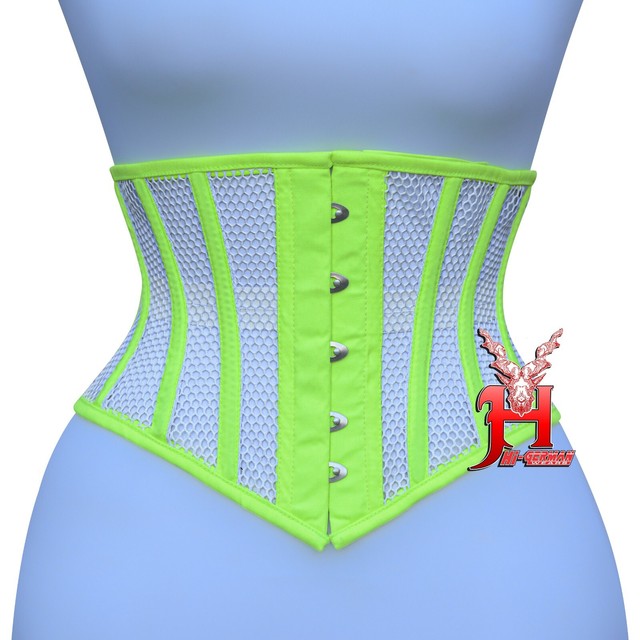 UnterbrustKorsett corsage Baumwolle Schwarz  Netz Underbust Fluorescent Mesh