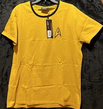 Star Trek Uniform T Shirt Costume Cosplay Gold Captain Kirk Command XL New