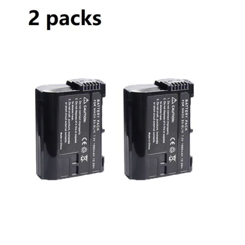 2 x batterie EN-EL15B ENEL15b pour appareil photo Nikon D7100 D7000 D800 D810 D750 Z7 Z6 V1 - Photo 1/6