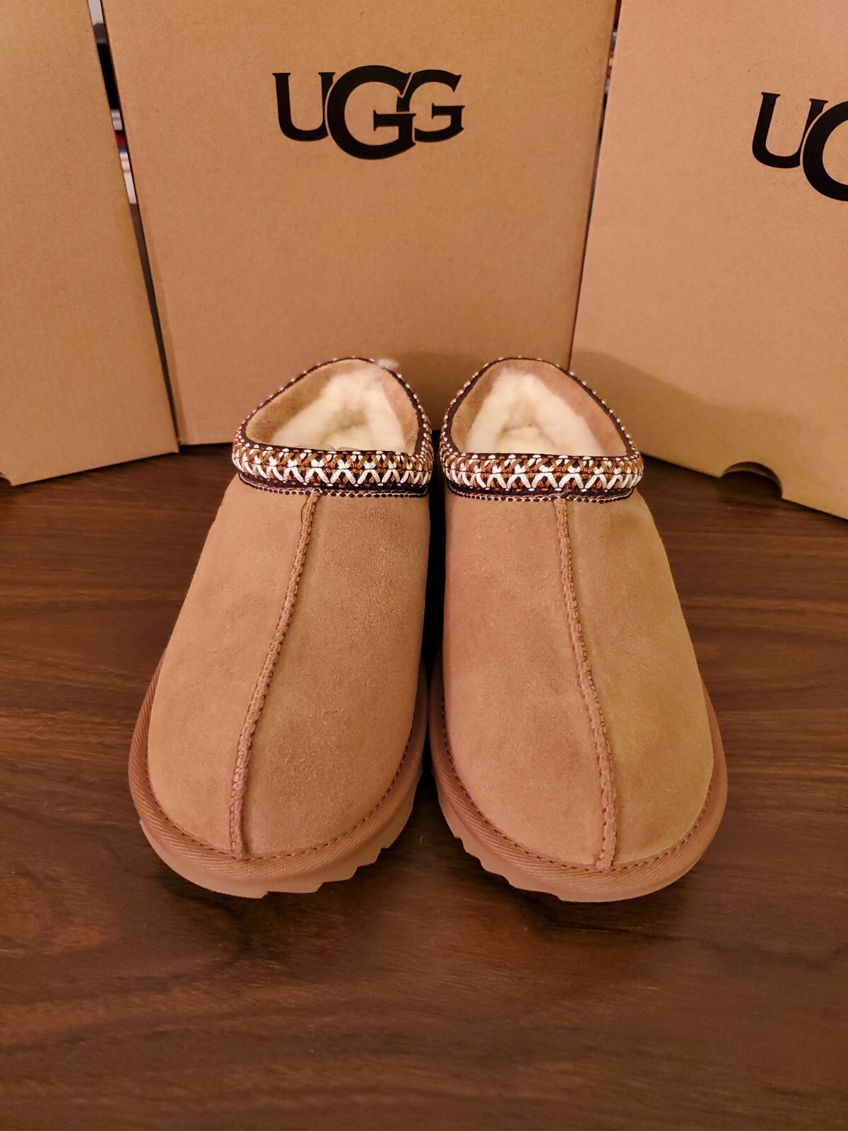 Ugg kids KTasman II Embroidered Slipper big Kid Size US 4 CHESTNUT eBay