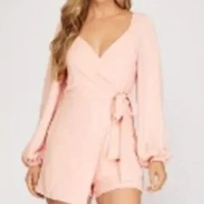 SHE & SKY NWT WHITE PETAL WHITE ROMPER