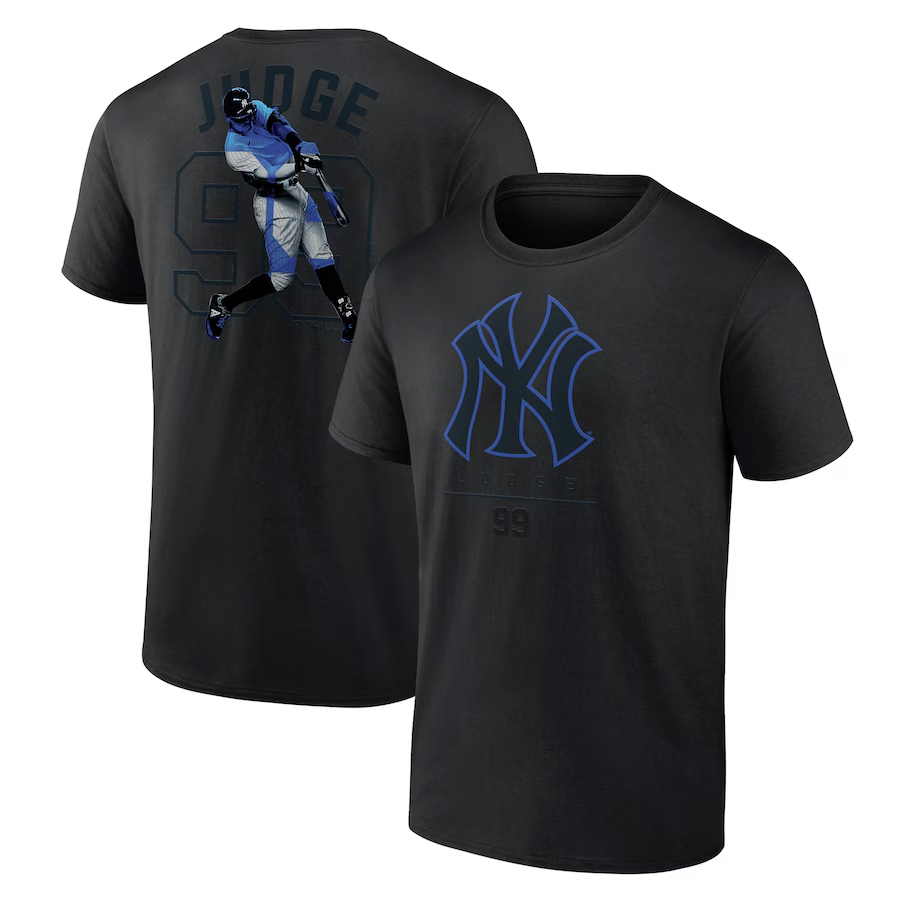 Aaron New York Yankees Double Play Name & Number T-Shirt - Black