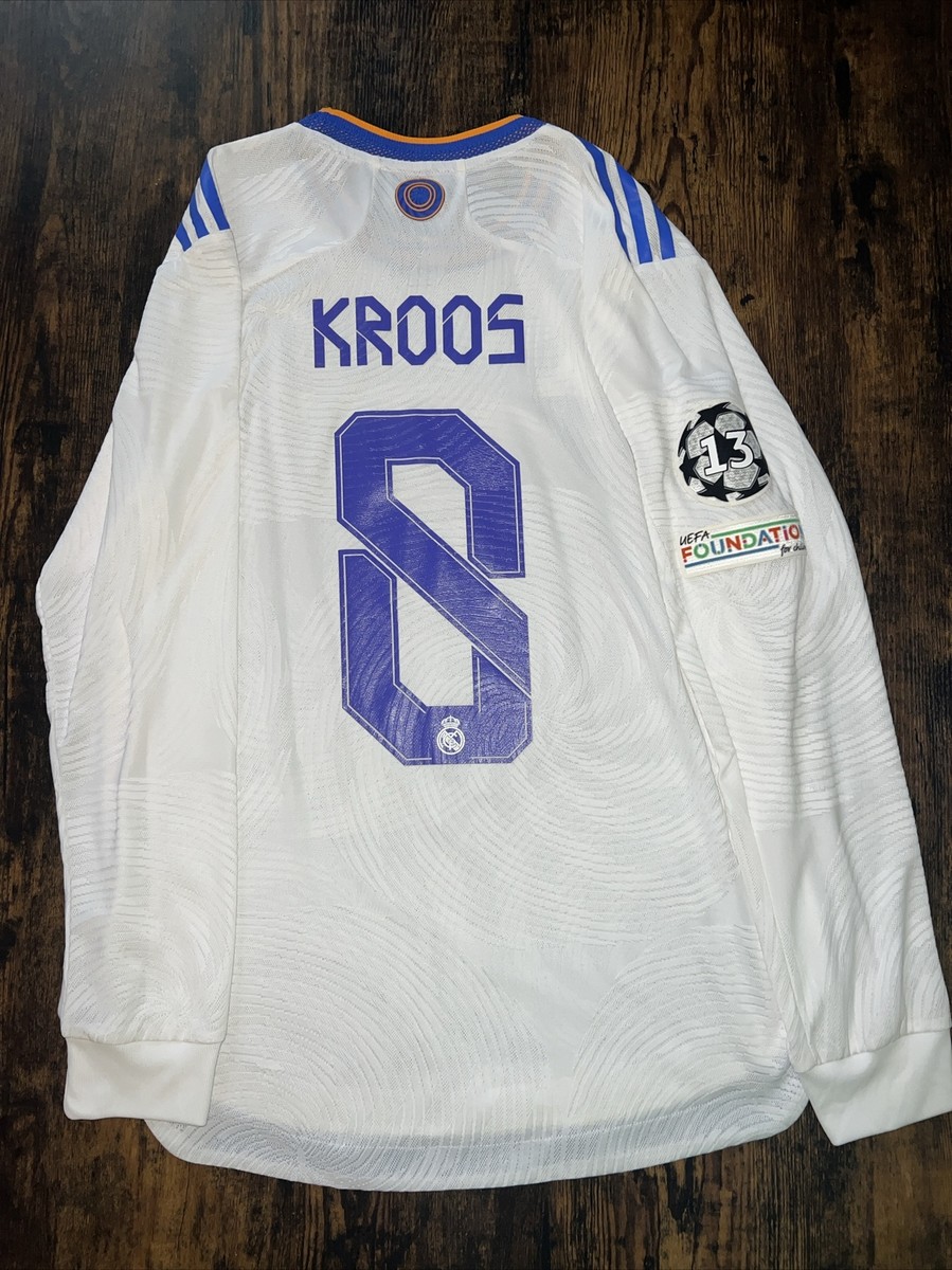 ADIDAS REAL MADRID LONG SLEEVE MATCH AUTHENTIC HOME JERSEY 2021/22