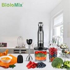Hand Blender 4 In 1 High Power 1200W Fruit Veg Mixer Chopper Smoothie Cup Maker