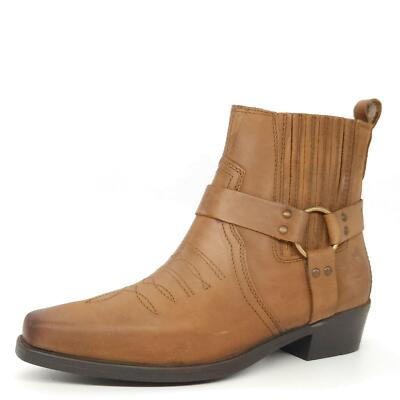 Wrangler Chelsea Boots Wrangler Tex Strap Mid Brown Cowboy Western