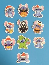 STICKERS x 10 Lilo and Stitch Character Holiday Stickers Disney Decals ToonH