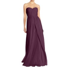 Jenny Yoo Aidan Convertible Luxe Chiffon Gown Plum Dress Size 18 NWT