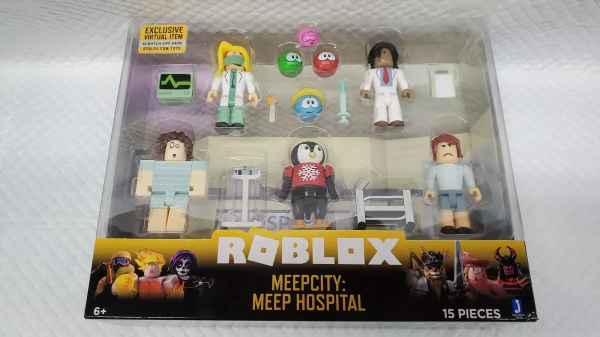 ROBLOX MeepCity: MEEP HOSPITAL 15 Piece Playset w/Exclusive Virtual Item