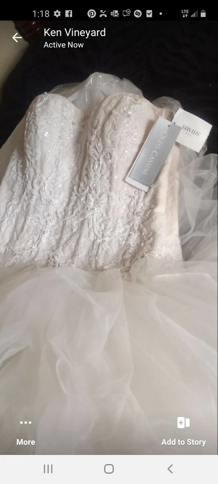 OLEG CASSINI 婚礼礼服复古独家设计。 10码二手 — 第 2/2 张图片