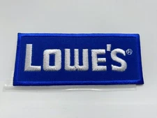 LOWE"S NEW EMBROIDERED COMPANY IRON ON NAME PATCH TAG 1-1/2 X 4
