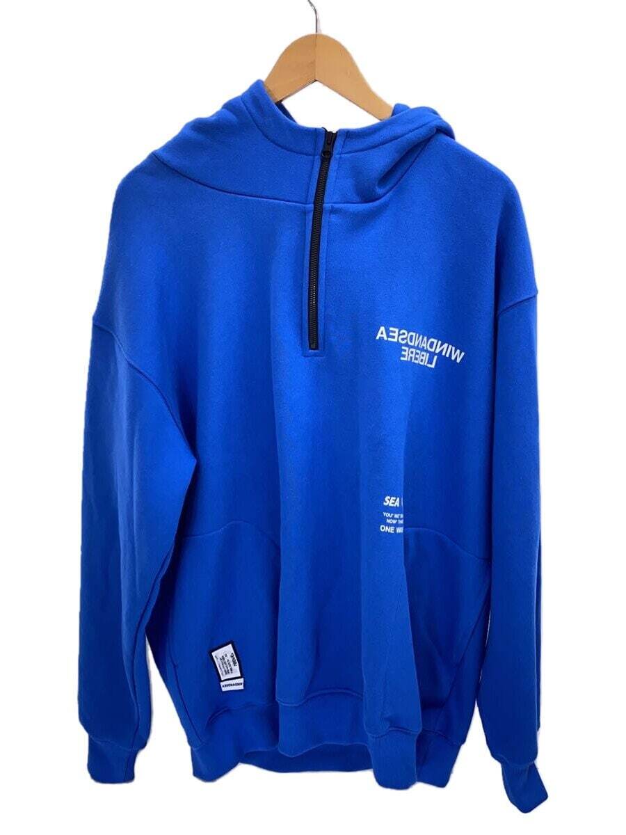 WIND AND SEA × LIBERE Hoodie L Cotton BLU Print Half Zip | eBay