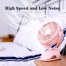 4-Speed USB Rechargeable Clip Desktop Portable Clamp Fan 360 Degree Rotation Fan