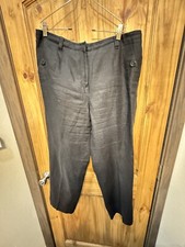 VTG 90s Talbots Irish Linen Blend High Waist Tapered Pants Black Women  s Size 14