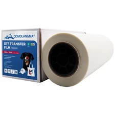 QOMOLANGMA 13in x 328ft Direct to Film Transfer Film Roll Hot Peel, Double Sided