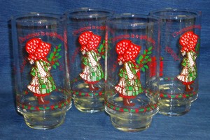holly hobbie coke christmas glasses