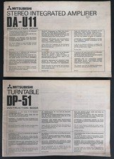 MITSUBISHI DA-U11 / DP-51 - COPPIA MANUALI - ORIGINALI - HI FI