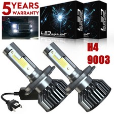 Led Headlight Kit H4 9003 6000k White Hilow Bulbs For Honda Civic 1992-2003