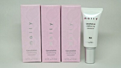 LOT OF 3 Mally Beauty Cancellation Conditioning Concealer RICH SPF 25 New in Box