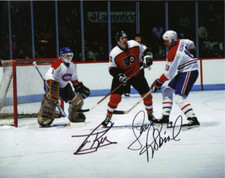 TIM KERR  FLYERS LARRY ROBINSON CANADIENS SIGNED CONFERENCE FINALS 8X10 50 GOALS