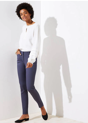 Pantalon à jambe large en sergé avec poches décoratives - Vert foncé
