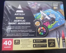 NEW SEALED ARTEZA ACRYLIC PAINT MARKERS 81PC ARTZ-RET-50030