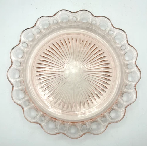 Vintage Anchor Hocking Old Colony Pink Depression Glass Serving Plate – 10"