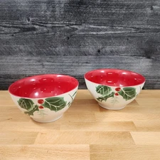 Evergreen Forest Soup Cereal Bowl Set of 2 Holiday Christmas by Blue Sky 6"
