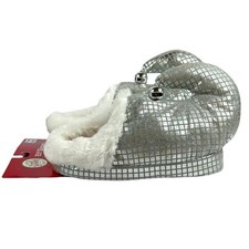 Elf Jinglebell Slippers Men's 7 - 8 Silver Dan Dee Collectors Choice Plush Shoes