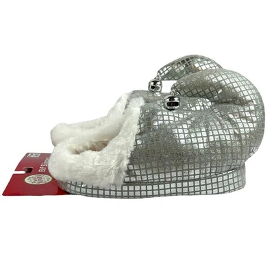 Elf Jinglebell Slippers Men's 7 - 8 Silver Dan Dee Collectors Choice Plush Shoes - Image 1 of 4