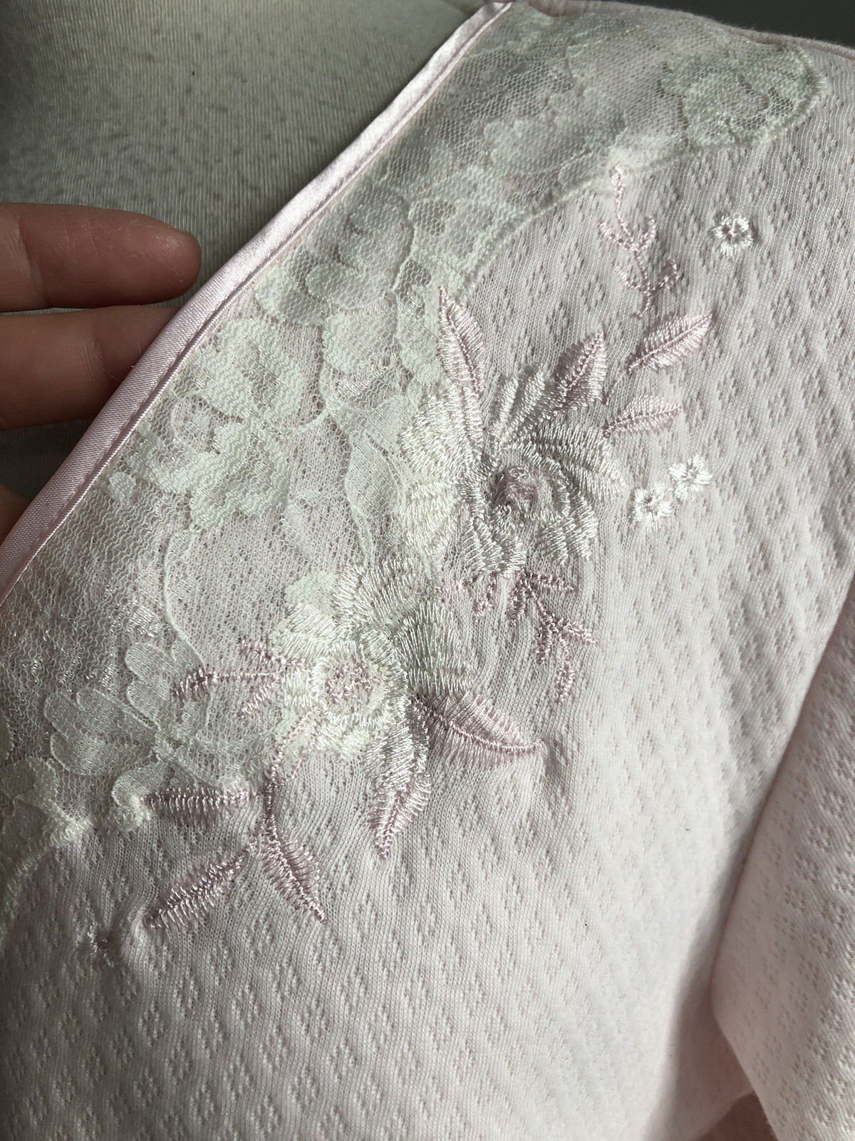 GORGEOUS NWT EARTH ANGELS Pink Cotton White Lace 2pc Pajama Set SZ M