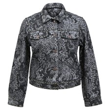 Marc Jacobs Lace-Print Embellished Jacket In Cotton Denim Women Black Size 4