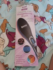 Image of Bauer Professional Ceramic Hair Straightening Brush - Black (38820)