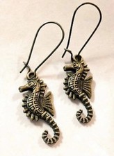 Sea Horse Charm Earrings Seahorse Fish Ocean Sea Beach Sea Animals Silver Bronze