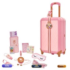 Disney Princess Travel Suitcase Play Set Girls 17pc Luggage Tag Passport Ages 3+
