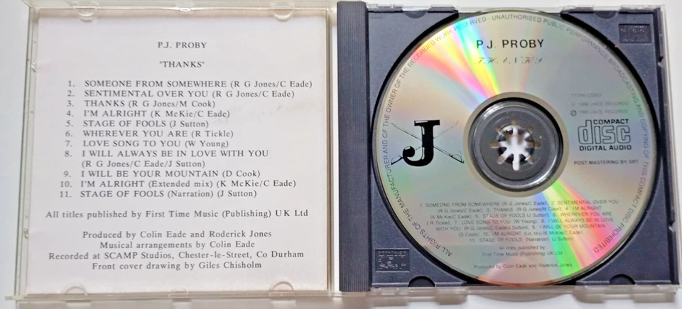 P.J. Proby – Thanks - J'ace Records – TTONLCD.001 - 1990  #APU32 - Bild 2 von 4